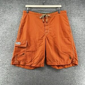 Polo Ralph Lauren Swim Trunks Men Size Medium Orange Drawstrings Beach Summer